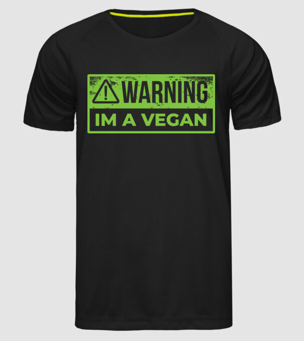 Atenție, sunt vegan model negru pe tricou