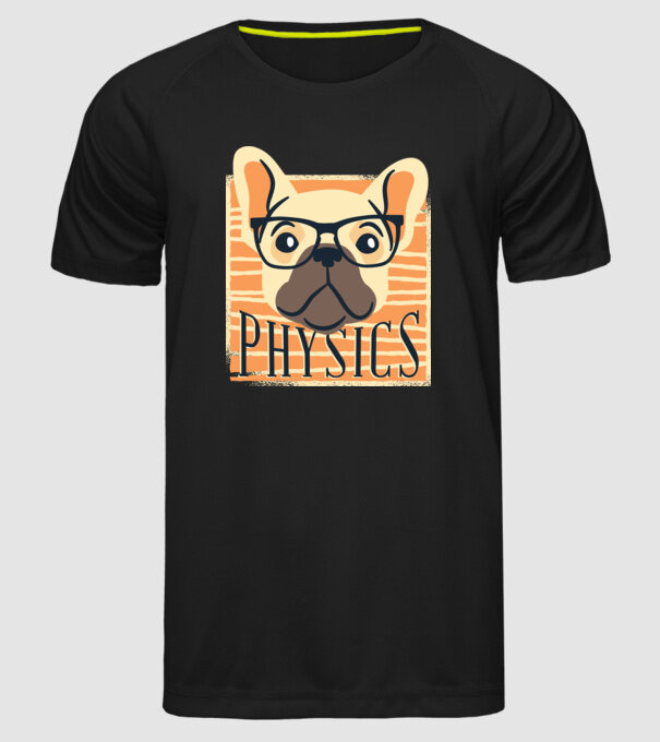 Câine Fizică model negru pe tricou