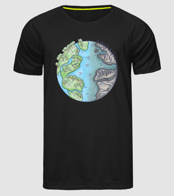 Distrugerea Pământului model negru pe tricou