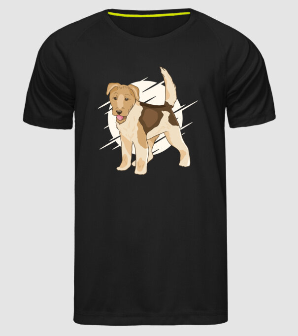 Fox Terrier model negru pe tricou