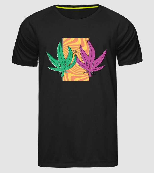 Frunze marijuana salut model negru pe tricou