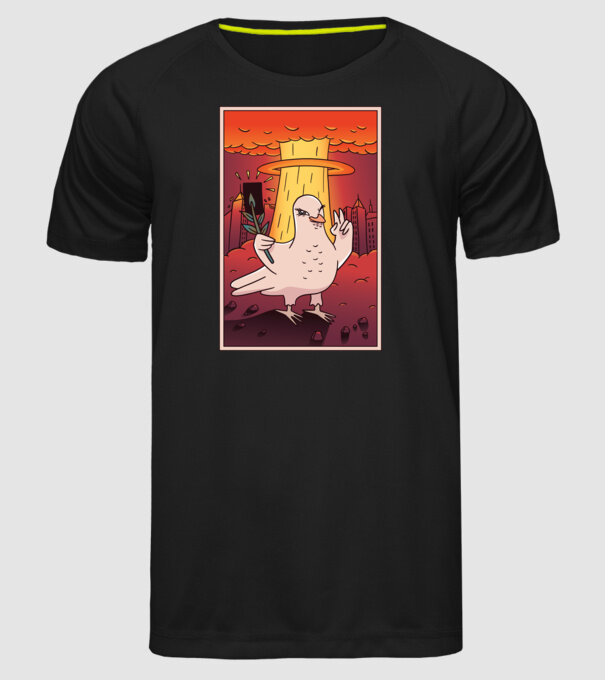 Selfie Porumbel Bombă nucleară model negru pe tricou