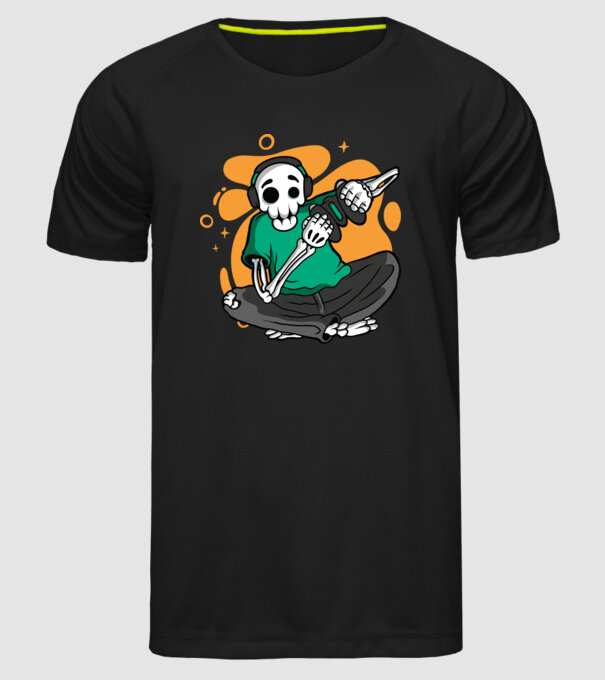 Schelet Gamer model negru pe tricou