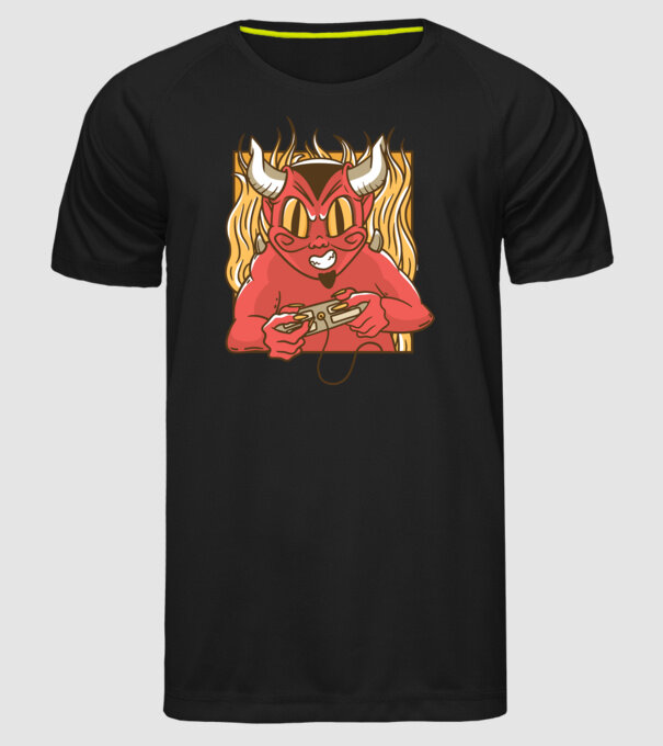 Gamer Diavol model negru pe tricou