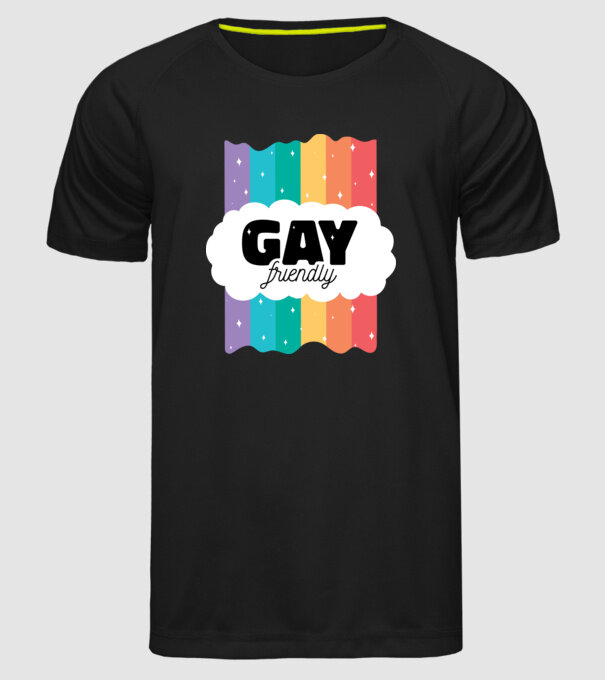 Gay friendly model negru pe tricou
