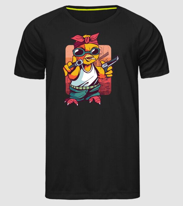 Pui Gangster model negru pe tricou