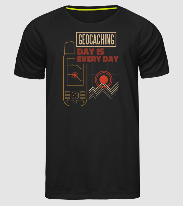 Geocaching model negru pe tricou