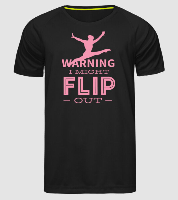 Gimnast model negru pe tricou