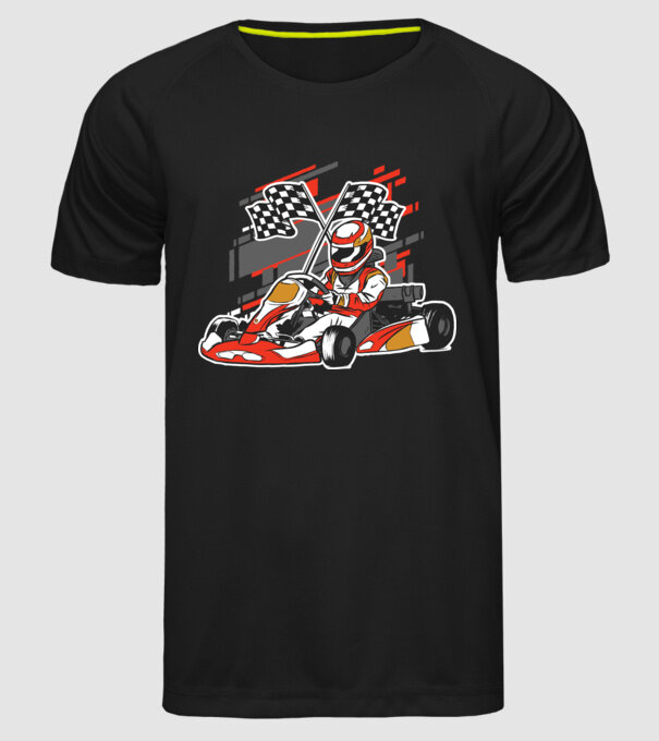 Gokart model negru pe tricou