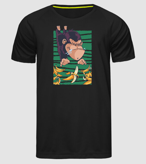 Gorilă Banană model negru pe tricou
