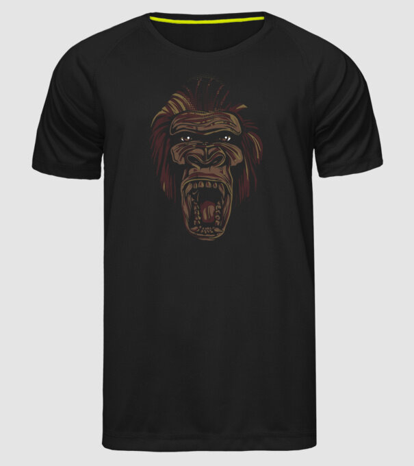 Gorilla Face model negru pe tricou