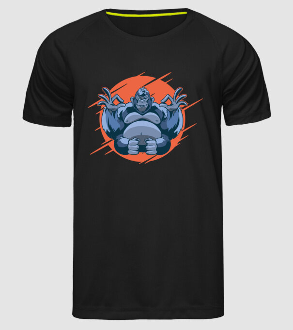 Gorilă Meditație model negru pe tricou