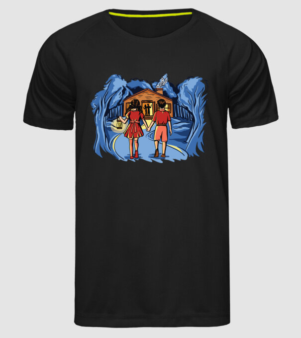 Copii în pădure Poveste model negru pe tricou