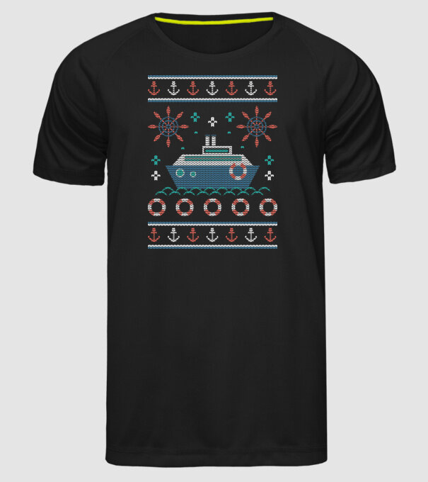 Pulover urât cu vapor model negru pe tricou