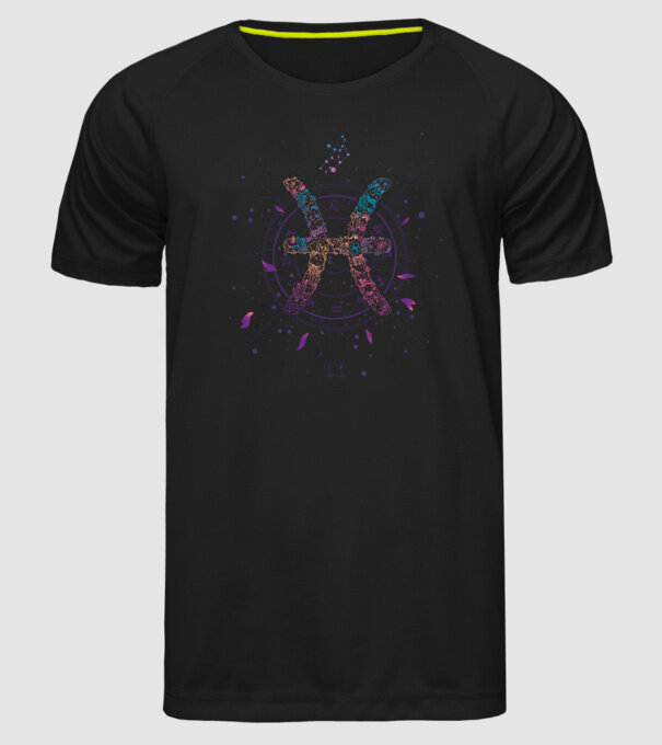Pisces Zodiac model negru pe tricou