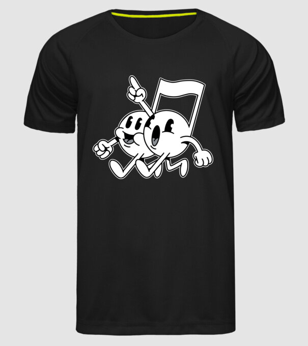 Note muzicale model negru pe tricou