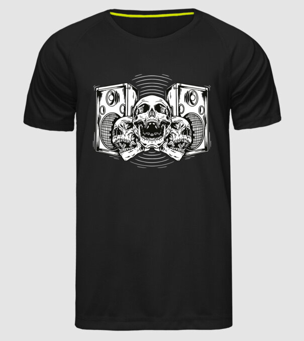Cranii difuzor model negru pe tricou