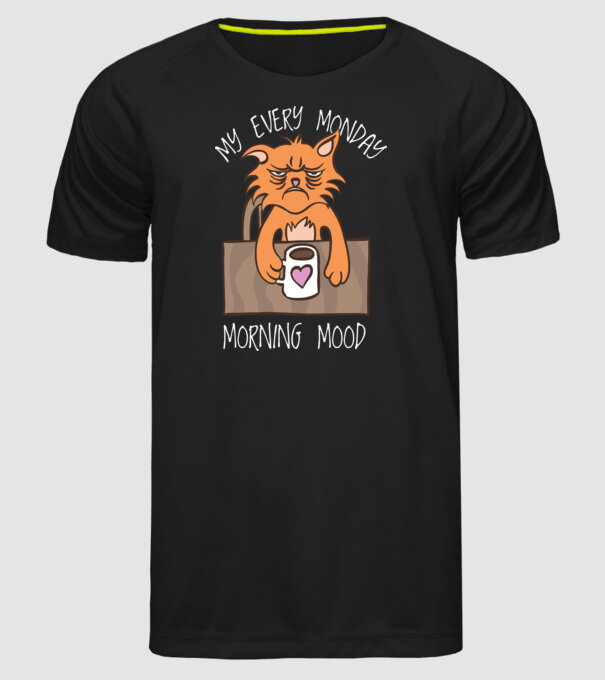 Starea mea de spirit de luni model negru pe tricou