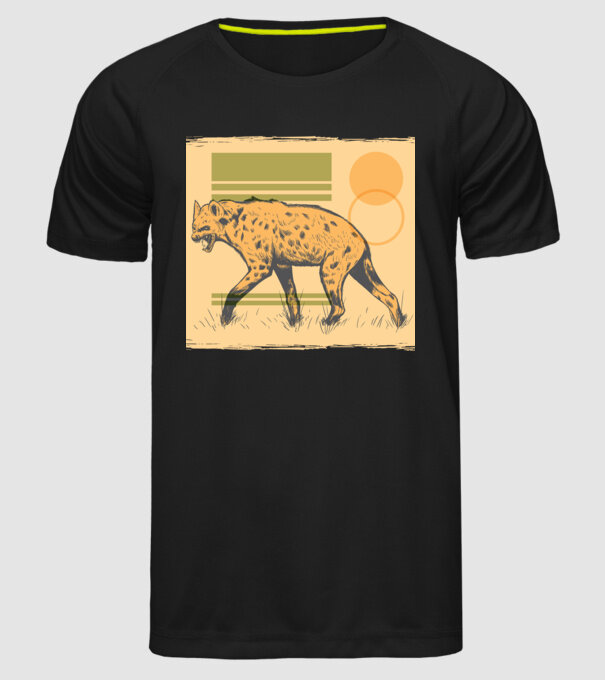 Hienă model negru pe tricou
