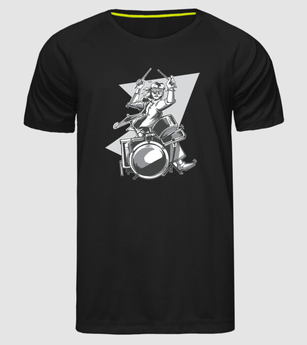 Hippy baterist model negru pe tricou