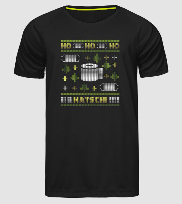 Hohohoho hârtie igienică pulover urât model negru pe tricou