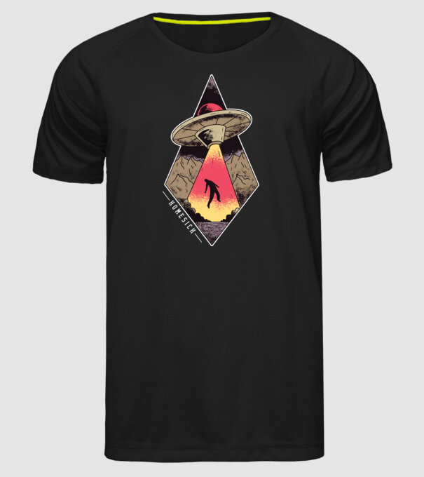 Dor de casă alien model negru pe tricou