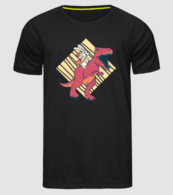 Dinozaur de Paște model negru pe tricou