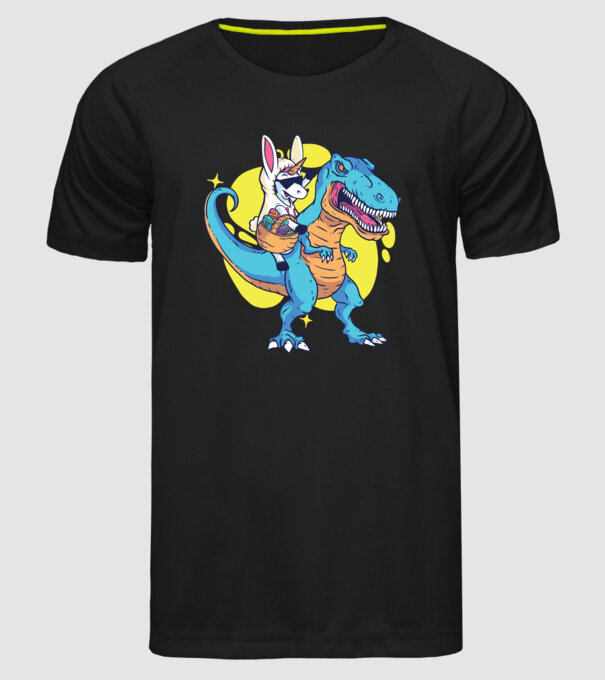 Dinozaur de Paște model negru pe tricou