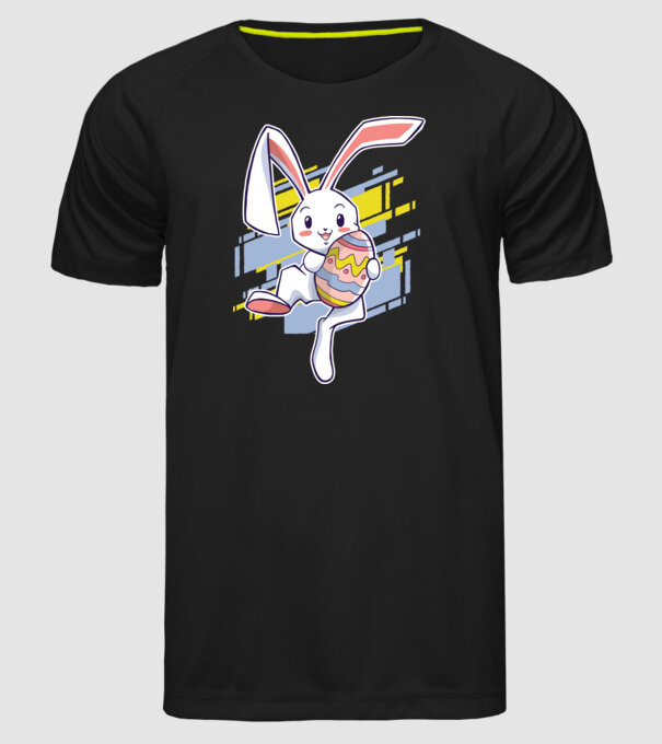 Iepuraș de Paște model negru pe tricou