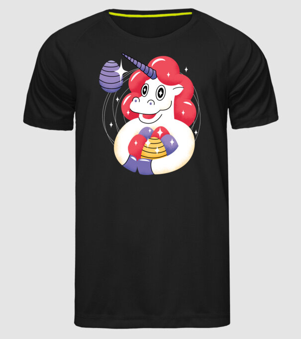 Unicorn de Paște model negru pe tricou