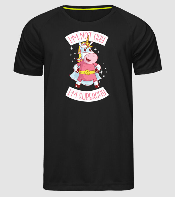 'I''m not gay i''m supergay' model negru pe tricou