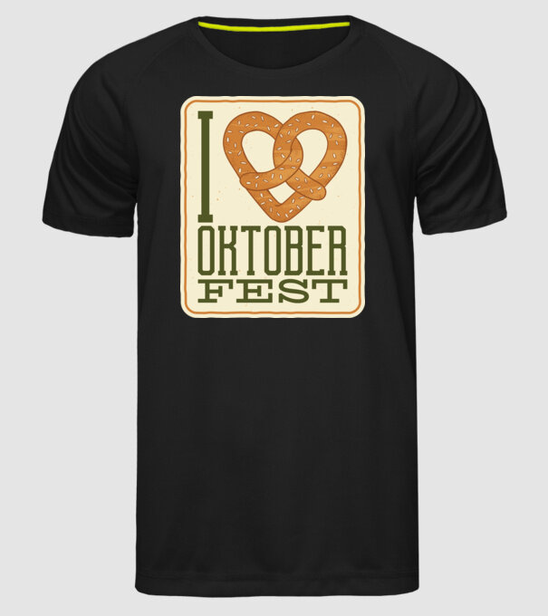 I Love Oktoberfest model negru pe tricou
