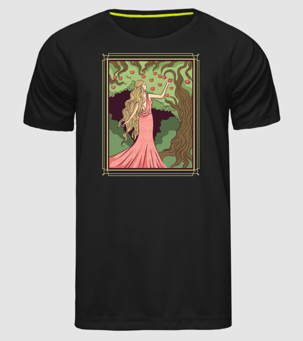 Zeița Idunna model negru pe tricou