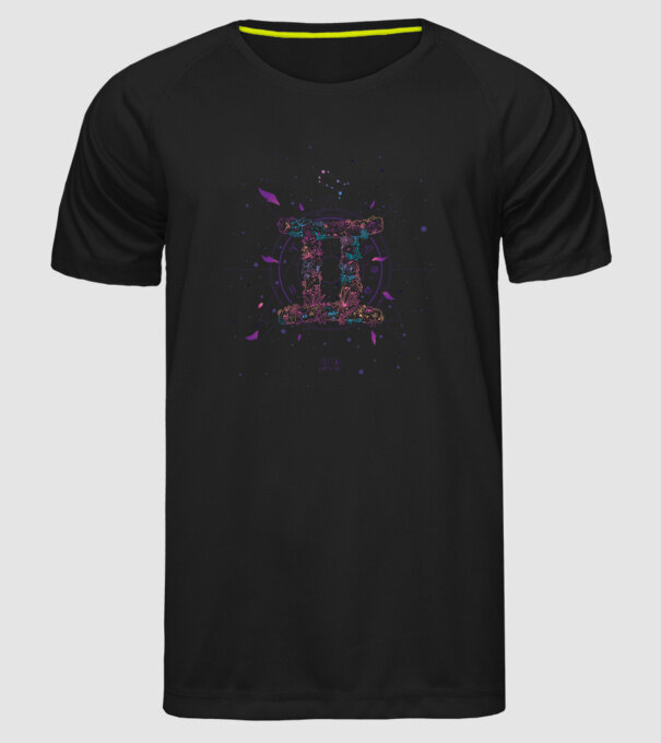 Gemini Zodiac model negru pe tricou