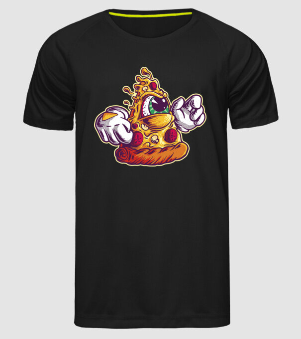 Pizza Illuminati model negru pe tricou