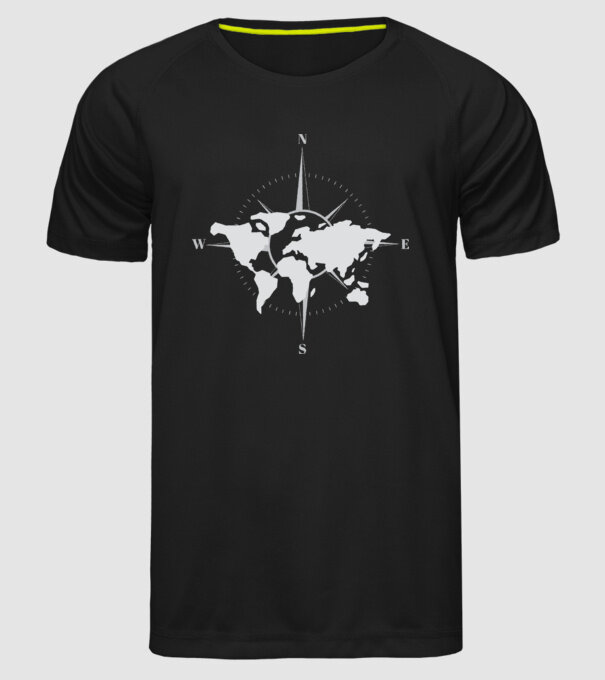 Busolă model negru pe tricou