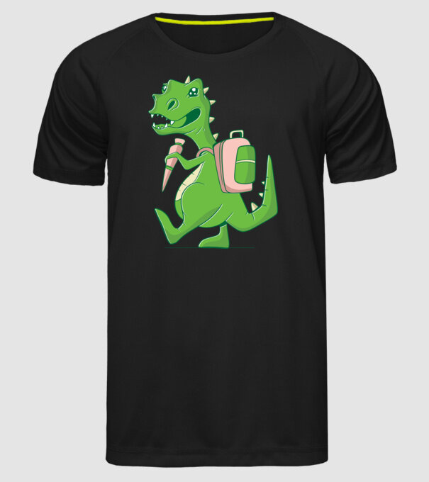 Elev Dino model negru pe tricou