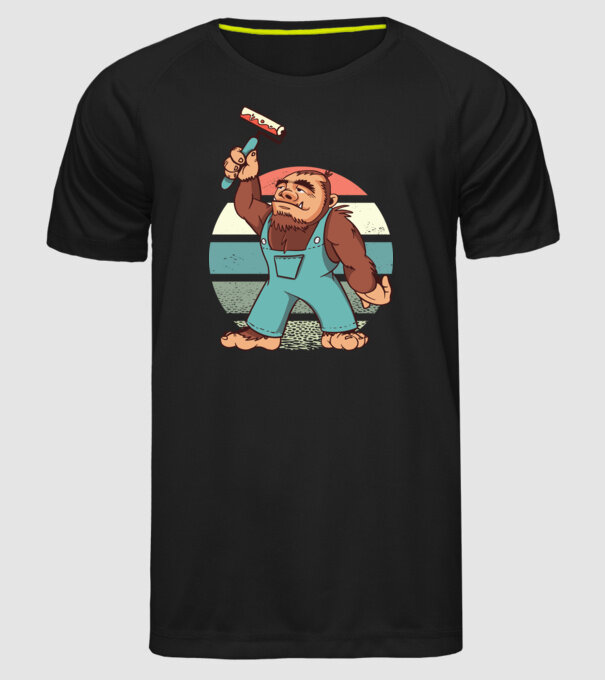Zugrav Yeti model negru pe tricou