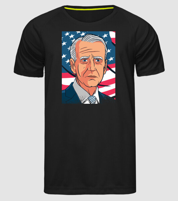 Joe Biden USA model negru pe tricou