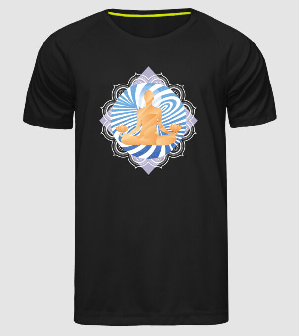 Meditație yoga model negru pe tricou