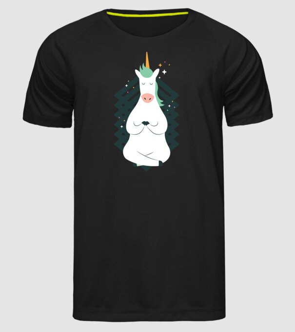 Yoga Unicron model negru pe tricou