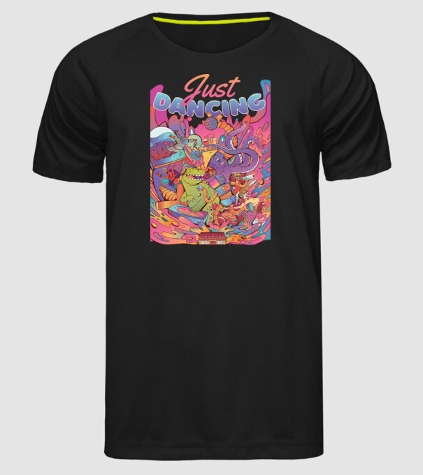 Just Dancing Fulgi de cereale model negru pe tricou