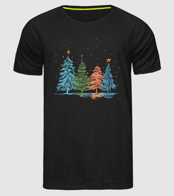 Pom de Crăciun desen model negru pe tricou