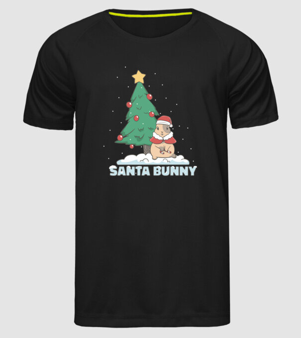 Iepuraș de Crăciun model negru pe tricou