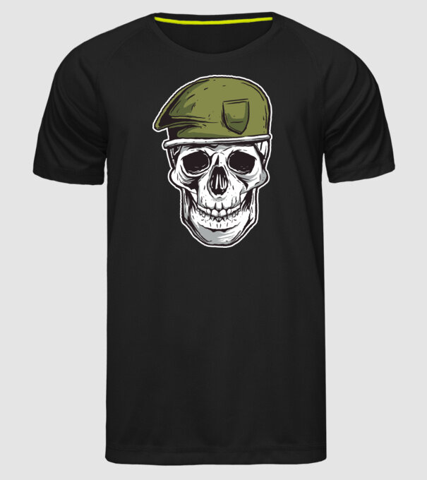 Craniu Soldat model negru pe tricou