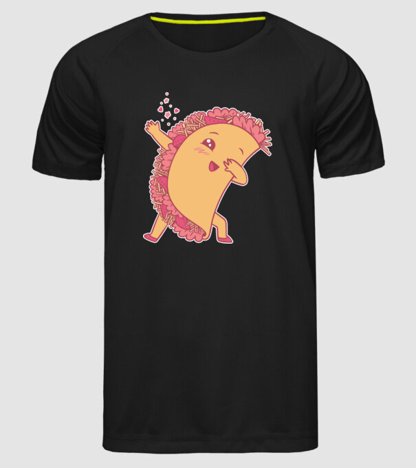Kawaii Taco DAB model negru pe tricou