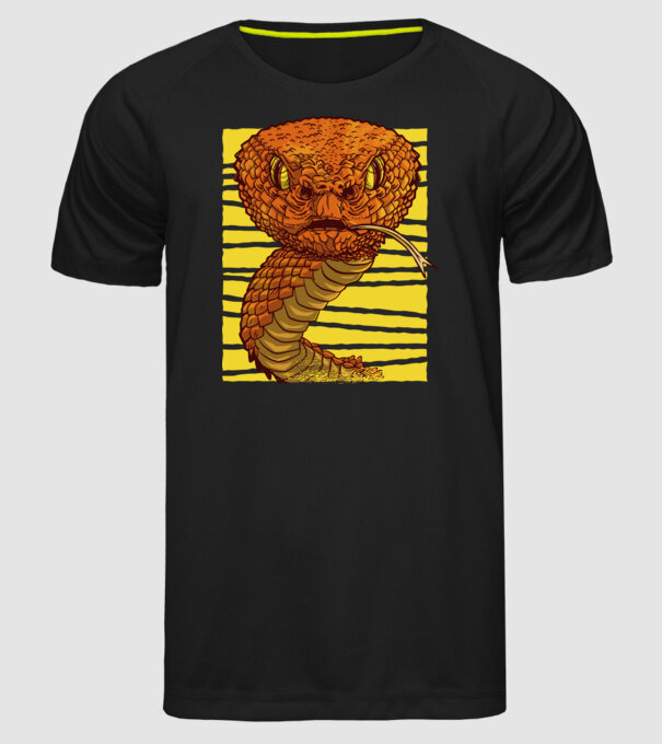 Cap de șarpe model negru pe tricou