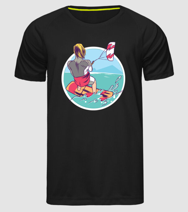 Kite Surf model negru pe tricou