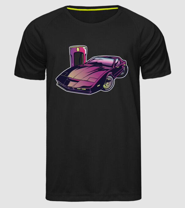 Kitt pe încărcător electric tricou amuzant model negru pe tricou