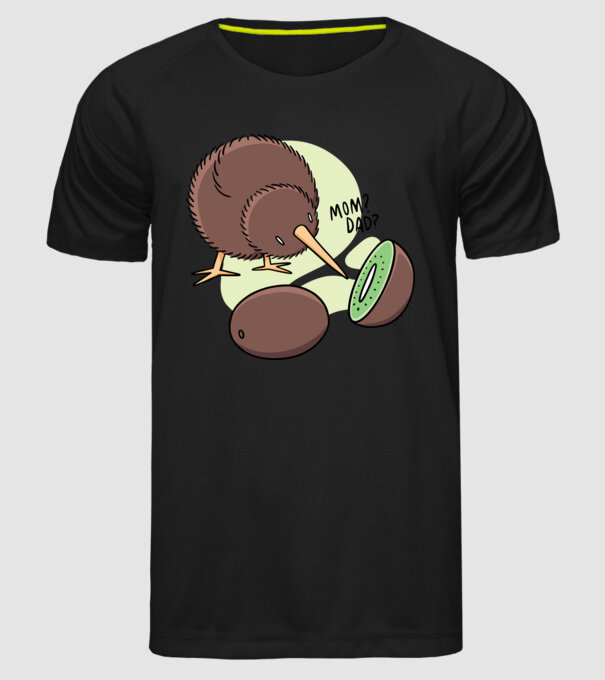 Familie Kiwi model negru pe tricou